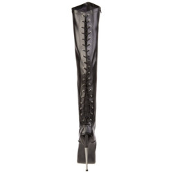 Ecopelle 16 cm DAGGER-3060 Overknees Stivali Alti Lunghi