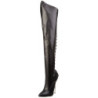 Leatherette 16 cm DAGGER-3060 Overknees Boots Flat Heels