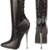 Leatherette 16 cm DAGGER-3060 Overknees Boots Flat Heels