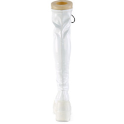 White Patent 11,5 cm SHAKER-374 overknee boots with laces