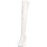 White Patent 15,5 cm DELIGHT-3063 Platform Thigh High Boots