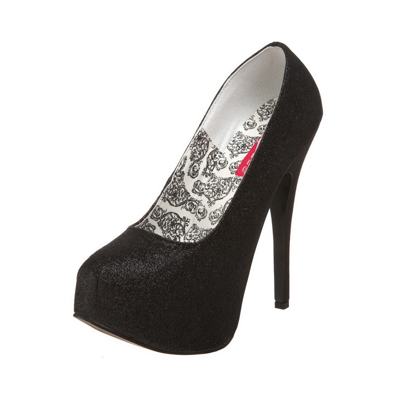 Nero Scintillare 14,5 cm Burlesque TEEZE-31G Platform Calzature Décolleté