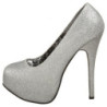 Silver Glitter 14,5 cm Burlesque TEEZE-31G Platform Pumps Shoes