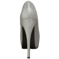 Silver Glitter 14,5 cm Burlesque TEEZE-31G Platform Pumps Shoes