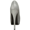 Silver Glitter 14,5 cm Burlesque TEEZE-31G Platform Pumps Shoes