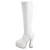 White platform boots vinyl 13 cm - 70s years abba disco chunky kneeboots