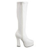 White platform boots vinyl 13 cm - 70s years abba disco chunky kneeboots
