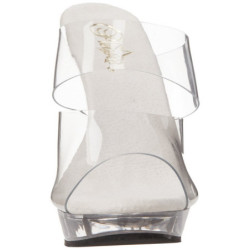 Transparent 13 cm Fabulicious LIP-102 Platform High Heel Mules