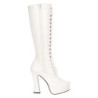 White platform boots lace up vinyl 13 cm - 70s years abba disco kneeboots