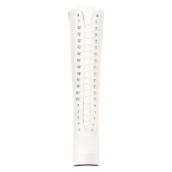 White platform boots lace up vinyl 13 cm - 70s years abba disco kneeboots