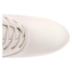 White platform boots lace up vinyl 13 cm - 70s years abba disco kneeboots