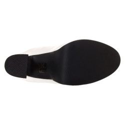 White platform boots lace up vinyl 13 cm - 70s years abba disco kneeboots