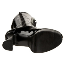 Stivali stringati e plateau anni 70 vernice nera 10 cm disco abba stivali tacchetti