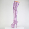 Glitter 18 cm ADORE-3020GP purple thigh high boots with laces high heels