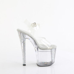 Transparent 19 cm ENCHANT-708AQ3 glitter platform sandals shoes