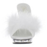 White Transparent 13 cm LIP-101-8 Plateau Women Mules Shoes
