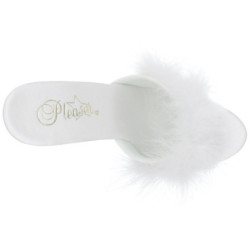 White Transparent 13 cm LIP-101-8 Plateau Women Mules Shoes