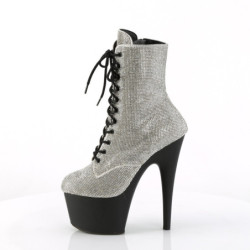 White strass platform 18 cm ADORE-1020RS high heels ankle boots