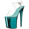Turquoise 20 cm FLAMINGO-808 Chrome Platform High Heels
