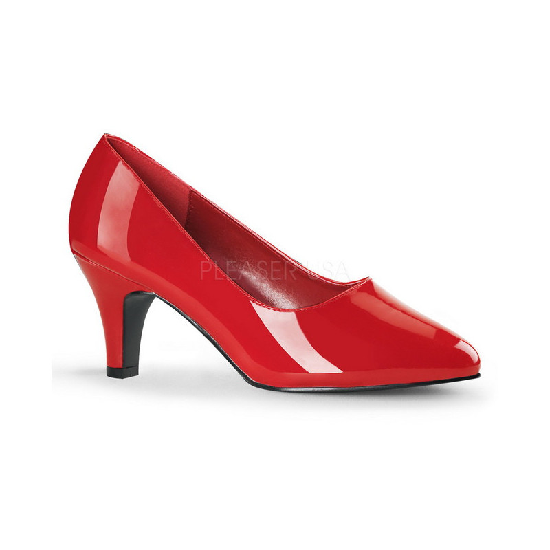 Rosso Vernice 8 cm DIVINE-420W scarpe décolleté con tacchi bassi