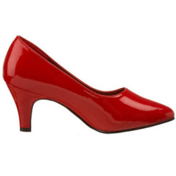 Red Shiny 8 cm DIVINE-420W Pumps with low heels