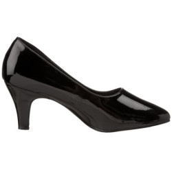 Black Shiny 8 cm DIVINE-420W Pumps with low heels