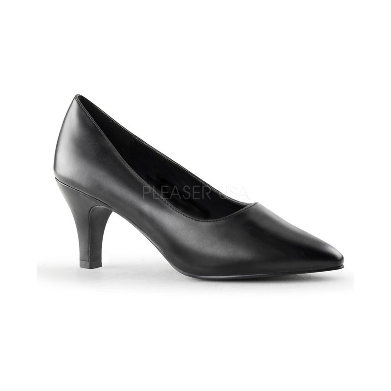 Black Leatherette 8 cm DIVINE-420W Pumps with low heels