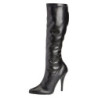 Black vegan boots 13 cm SEDUCE-2000 pointed toe stiletto boots