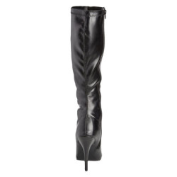 Black vegan boots 13 cm SEDUCE-2000 pointed toe stiletto boots