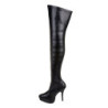 Nero Ecopelle 13,5 cm INDULGE-3000 Stivali Overknee Plateau