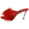Rosso 8 cm BELLE-301F piume di marabu Mules Scarpe