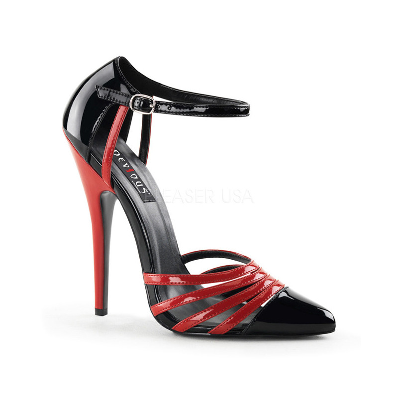 Black Red 15 cm DOMINA-412 Womens Shoes with High Heels