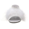 Bianco 8 cm BELLE-301F piume di marabu Mules Scarpe