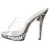 Clear Rhinestone Platform 13 cm LIP-101SDT Women Mules Shoes