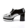 Glitter pimp shoes 70s men's disco platform shoes lace-up silver