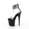 Black 20 cm FLAMINGO-827RS black platform ankle straps high heels