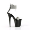 Black 20 cm FLAMINGO-827RS black platform ankle straps high heels