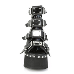 Nero Vegano 9 cm ASHES-70 stivaletti lolita con tacco spesso e plateau