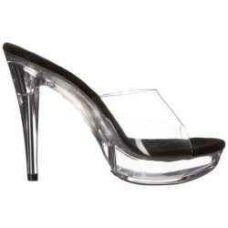 Nero Trasparente 14 cm COCKTAIL-501 Plateau Mules Tacco Alto