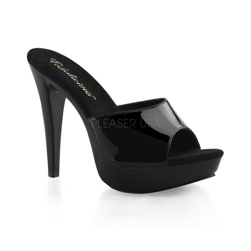 Nero Vernice 14 cm COCKTAIL-501 Plateau Mules Alte