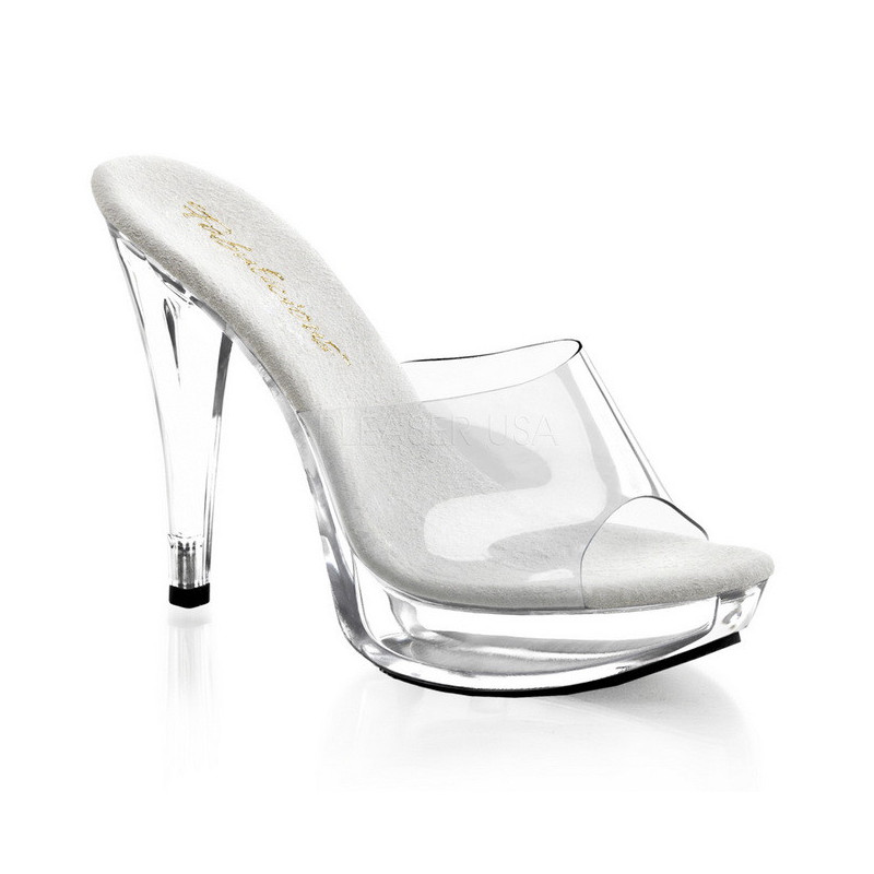 Transparent 14 cm COCKTAIL-501 Platform Mules Shoes