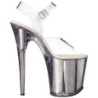 Silver 20 cm FLAMINGO-808G High Heels Glitter Platform
