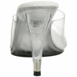 Bianco Trasparente 11 cm CARESS-401 Ciabattina Tacchi Alti