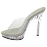 Silver 13 cm Fabulicious LIP-101LS Strass Platform High Mules