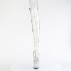 Transparent 18 cm ADORE-3019C overknee boots with laces
