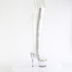 Transparent 18 cm ADORE-3019C overknee boots with laces