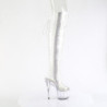 Transparent 18 cm ADORE-3019C overknee boots with laces