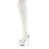 Vegan 18 cm SPECTATOR-3030 White high heeled thigh high boots
