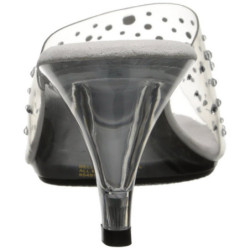 Transparent 8 cm BELLE-301RS Mules Strass Heels