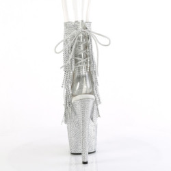 BEJ-1017RSF-7 - 18 cm pleaser high heels ankle boots strass transparent